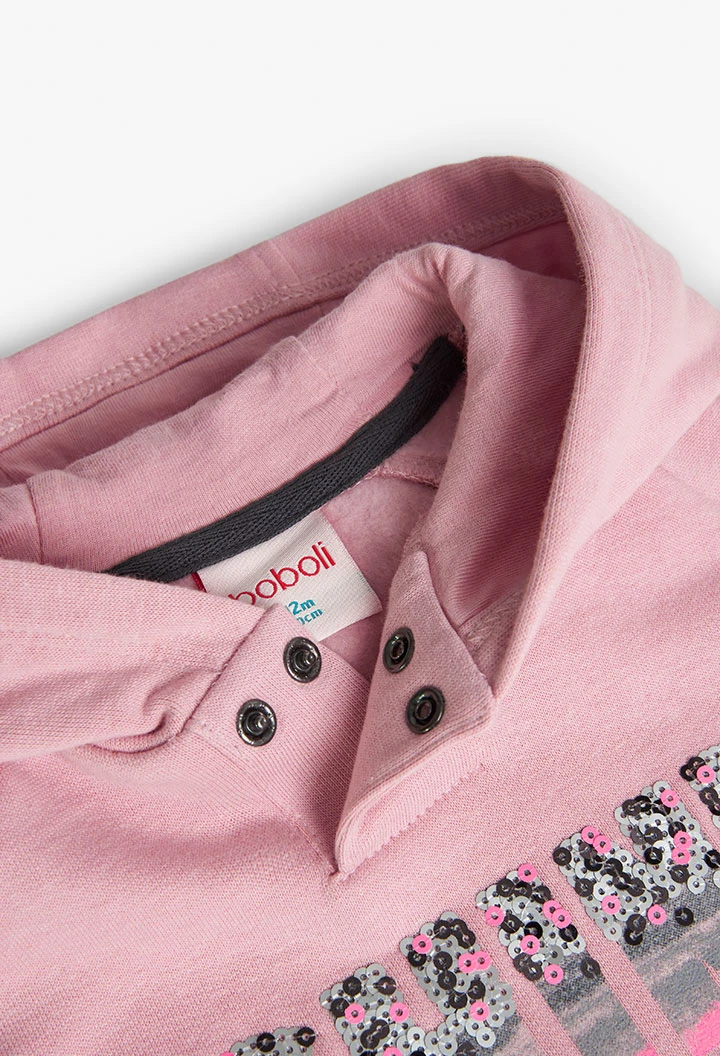 Sweatshirt für Baby-Mädchen in Rosa mit Kapuze