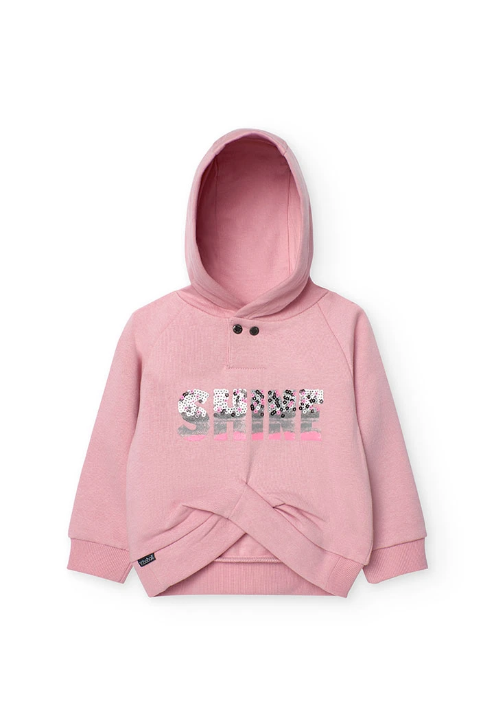 Sweatshirt de pelfa para bebé menina em rosa