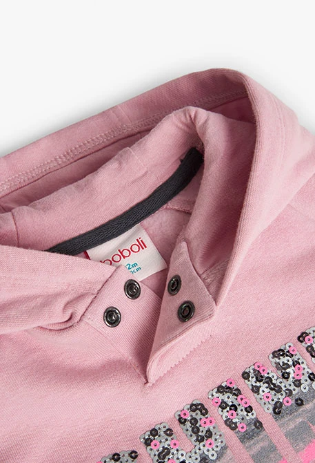 Sweatshirt de pelfa para bebé menina em rosa