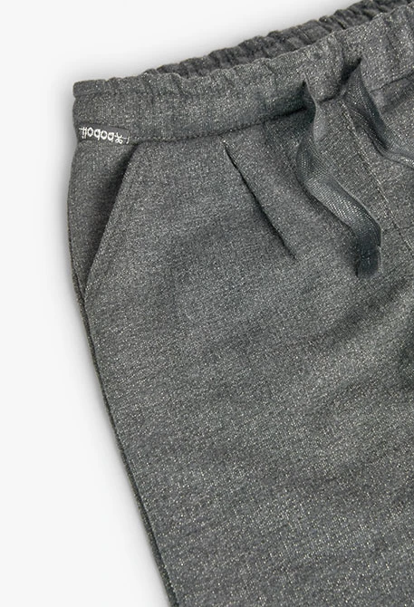 Dark grey fleece trousers for baby girl