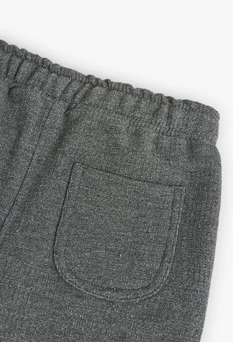 Dark grey fleece trousers for baby girl