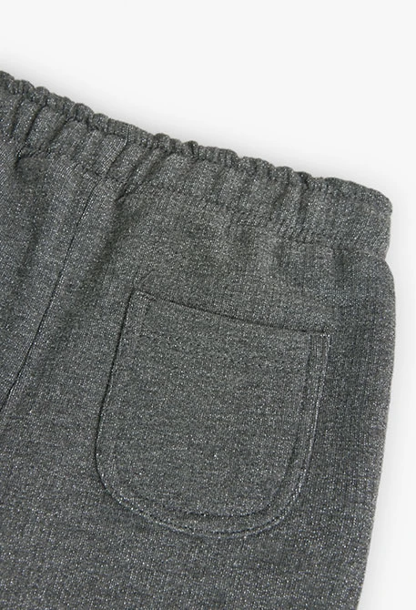 Pantalón de felpa para bebé niña en gris oscuro