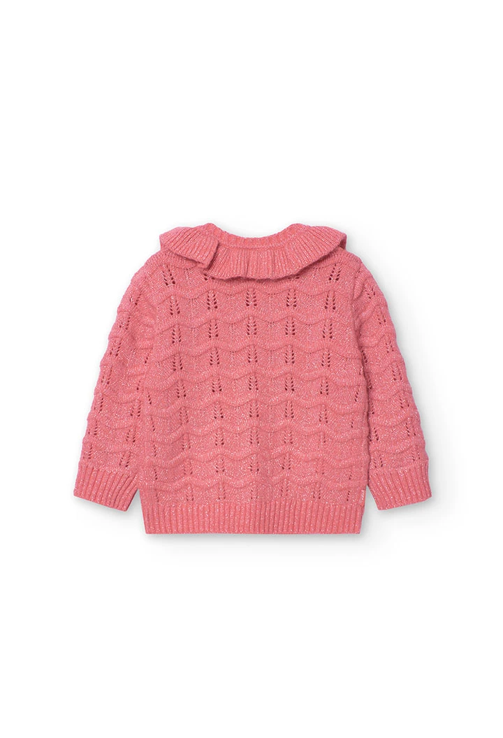 Baby girl\'s pink knitted jacket