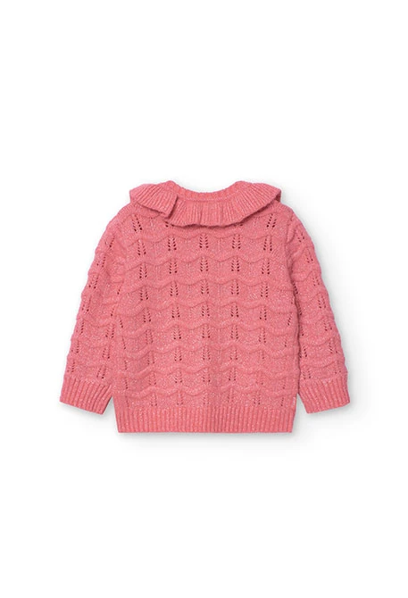 Cardigan tricoté pour bébé fille en rose