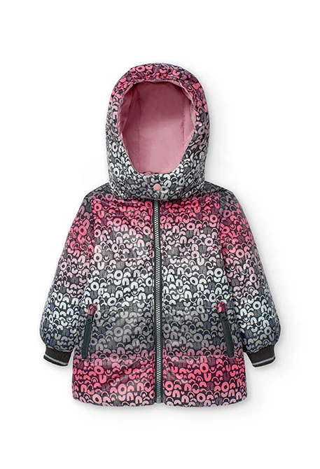 Parka reversible per a nadó nena en rosa