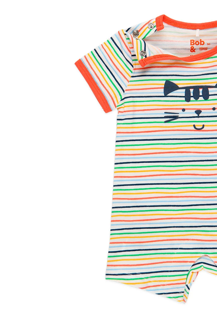 Play suit striped for baby - organic
