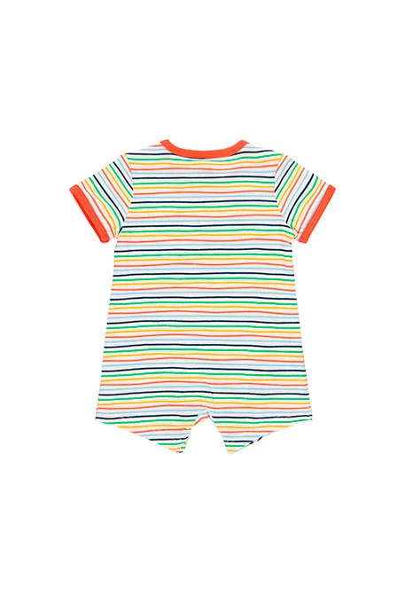 Grenouillère à rayures pour bébé - organique