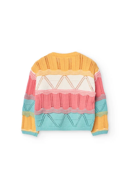 Pull en tricot pour bébé fille de couleur jaune