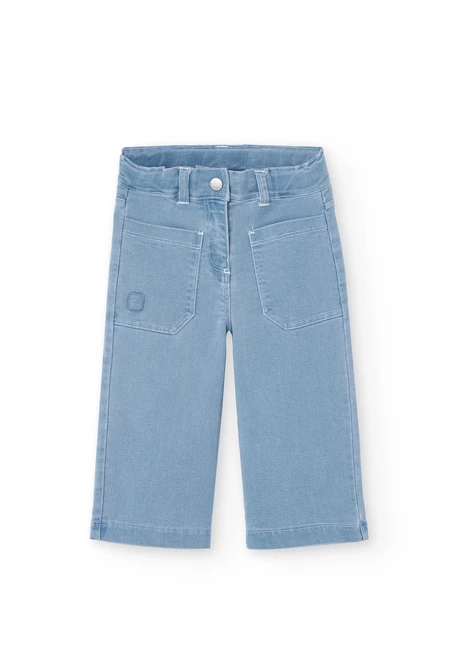 Pantaloni in maglia per bambina in colore bleach.