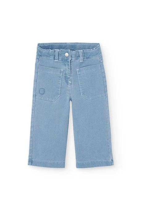 Pantalón de punto para bebé niña en color bleach