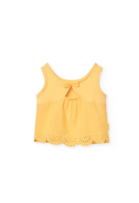 Débardeur en maille pour bébé fille en jaune