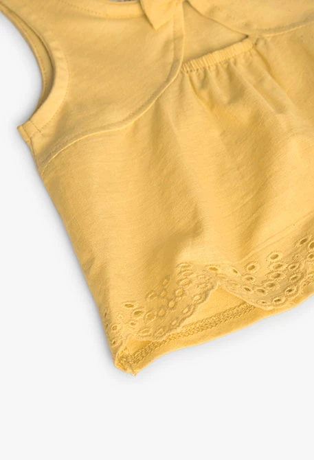 Débardeur en maille pour bébé fille en jaune