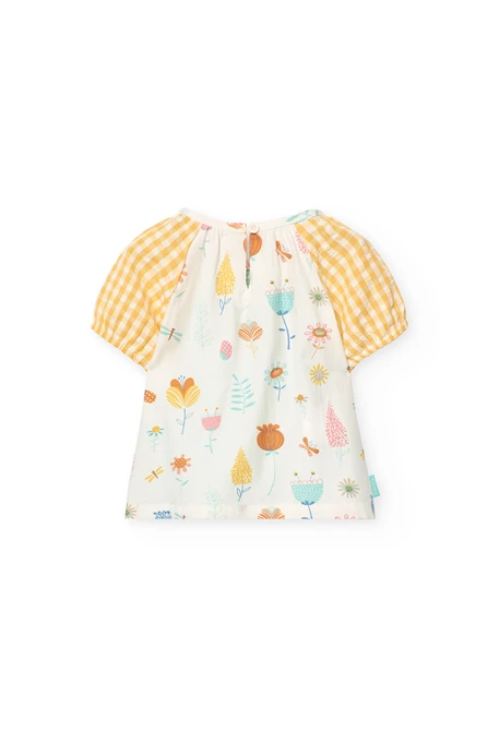 Blusa de popelín para bebé niña con diseño de cuadros en multicolor