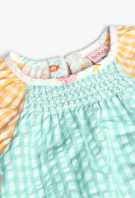 Blusa de popelín para bebé niña con diseño de cuadros en multicolor