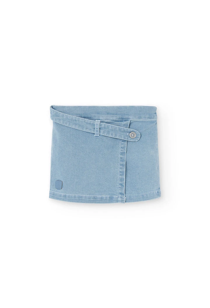 Baby girl's denim skort in bleach colour