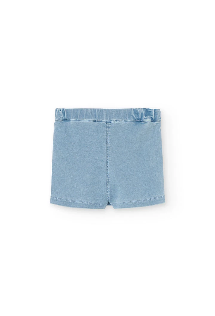 Baby girl's denim skort in bleach colour