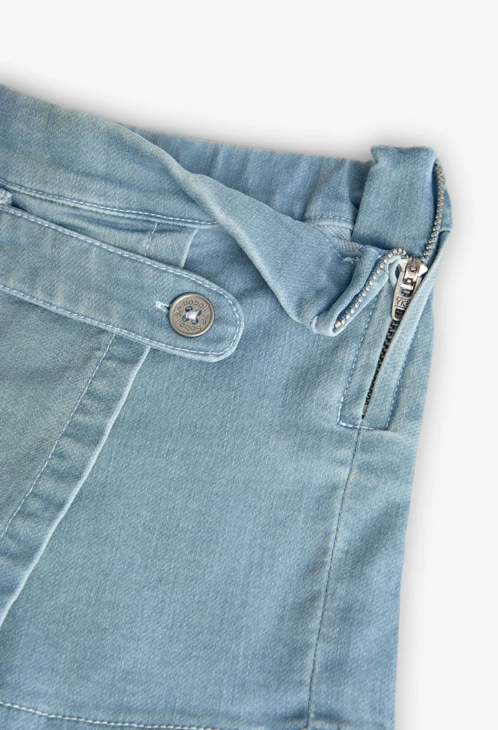 Gonna-pantaloncino in denim per neonata in colore BLEACH