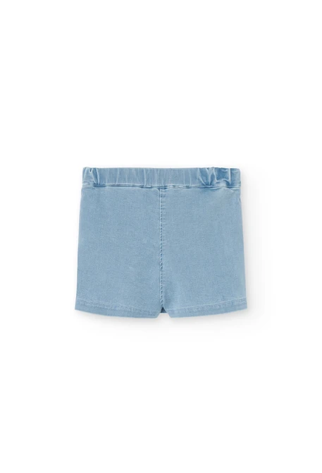 Gonna-pantaloncino in denim per neonata in colore bleach