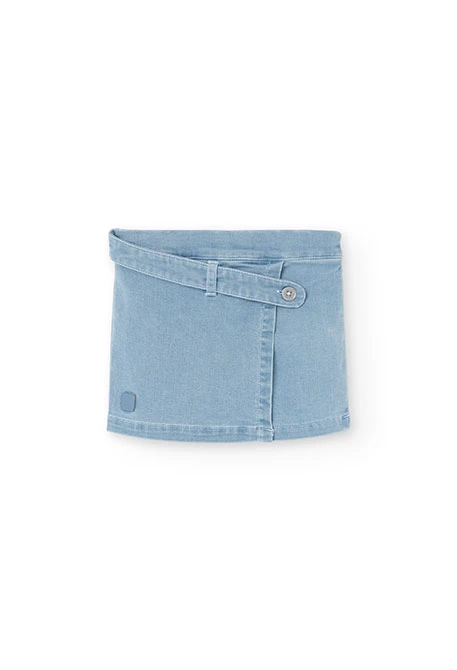 Baby girl\'s denim skort in BLEACH colour