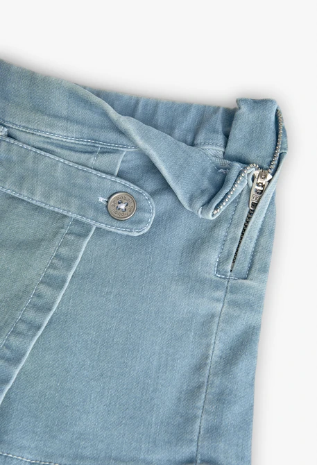 Gonna-pantaloncino in denim per neonata in colore bleach