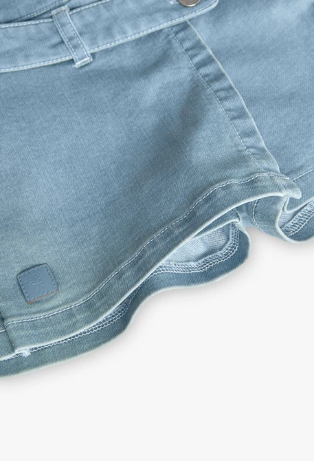 Gonna-pantaloncino in denim per neonata in colore bleach