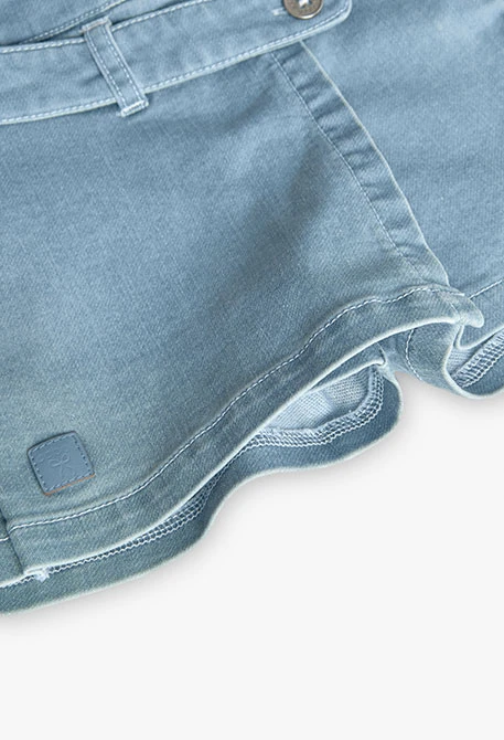Gonna-pantaloncino in denim per neonata in colore bleach