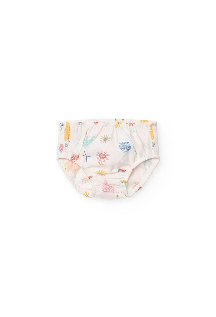 Vestito di raso per neonata con stampa floreale in colori pastello