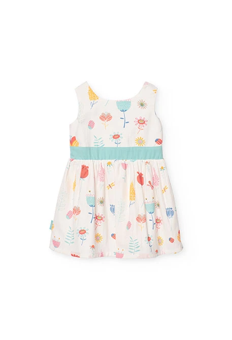 Vestido de satén de bebé niña con estampado de flores en colores pastel