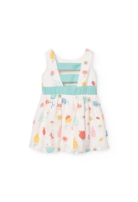 Vestido de satén de bebé niña con estampado de flores en colores pastel