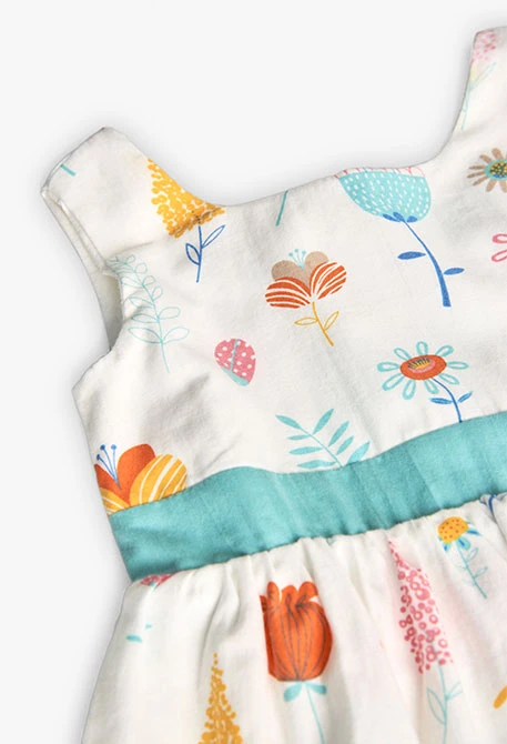 Vestido de satén de bebé niña con estampado de flores en colores pastel