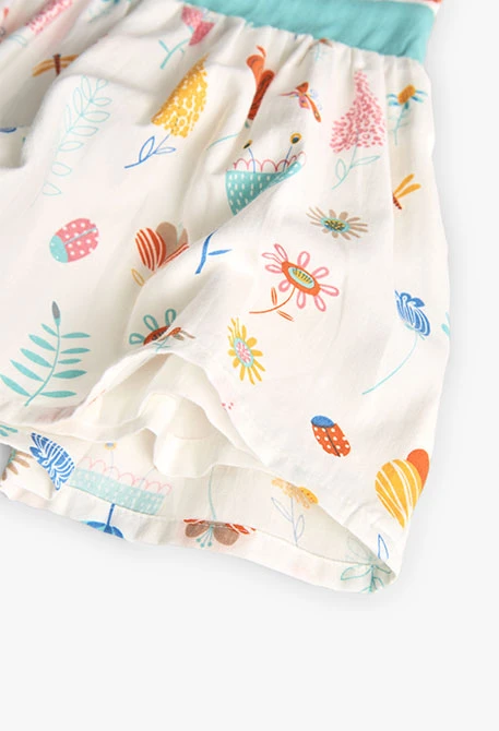 Vestido de satén de bebé niña con estampado de flores en colores pastel