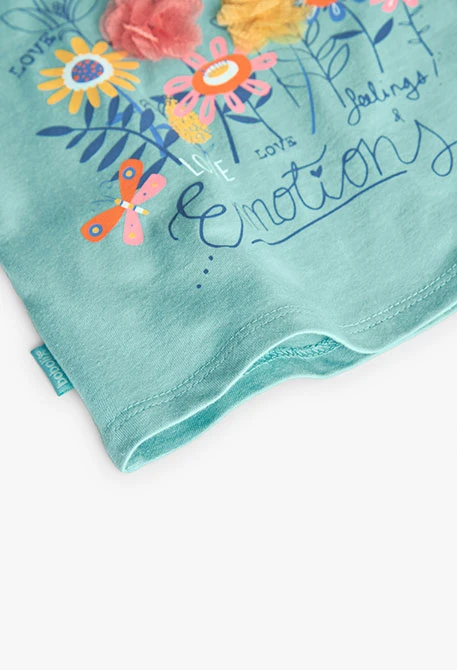 Camiseta de punto para bebé niña en color verde