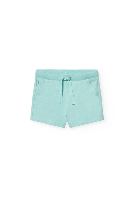 Conjunt de samarreta i pantalons curts de punt per a nadó nena de color blanc.