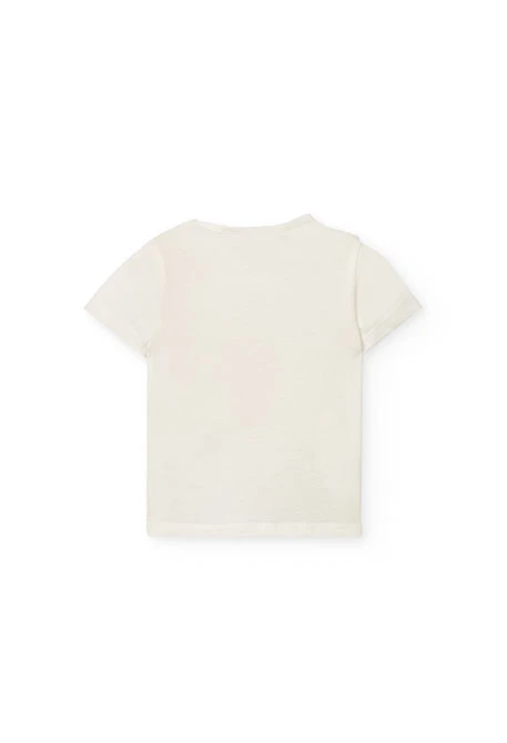 Conjunto de camiseta y pantalón corto de punto para bebé niña en color blanco