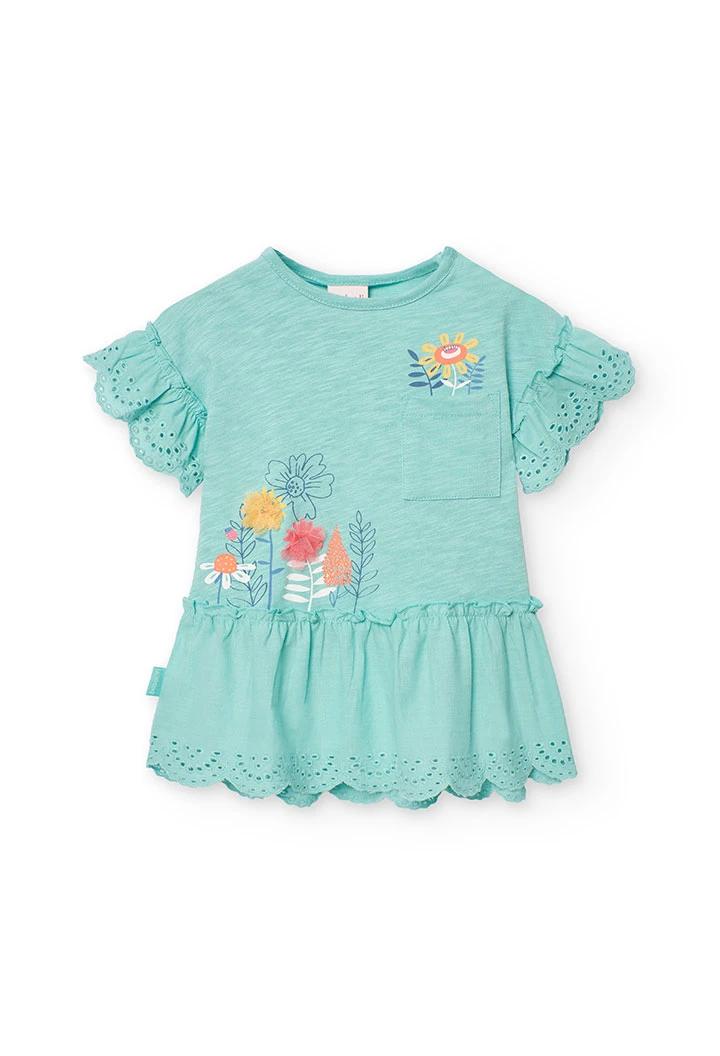 Robe en maille pour bébé fille de couleur verte