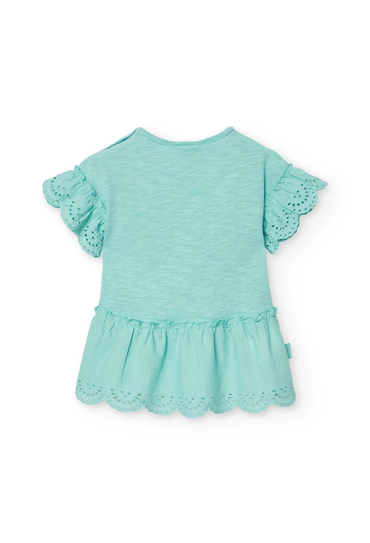 Robe en maille pour bébé fille de couleur verte