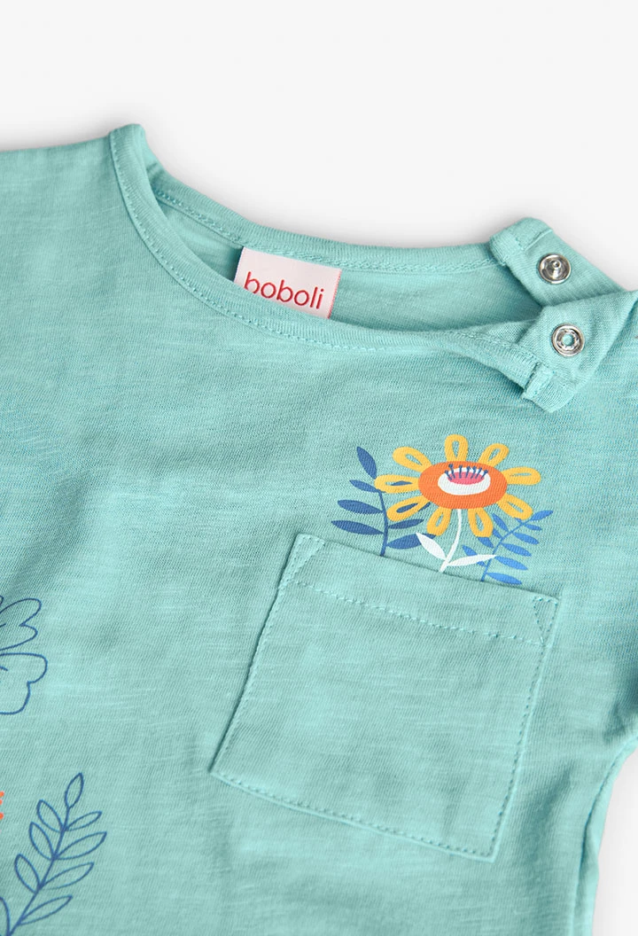 Abitino a maglia per neonata di colore verde