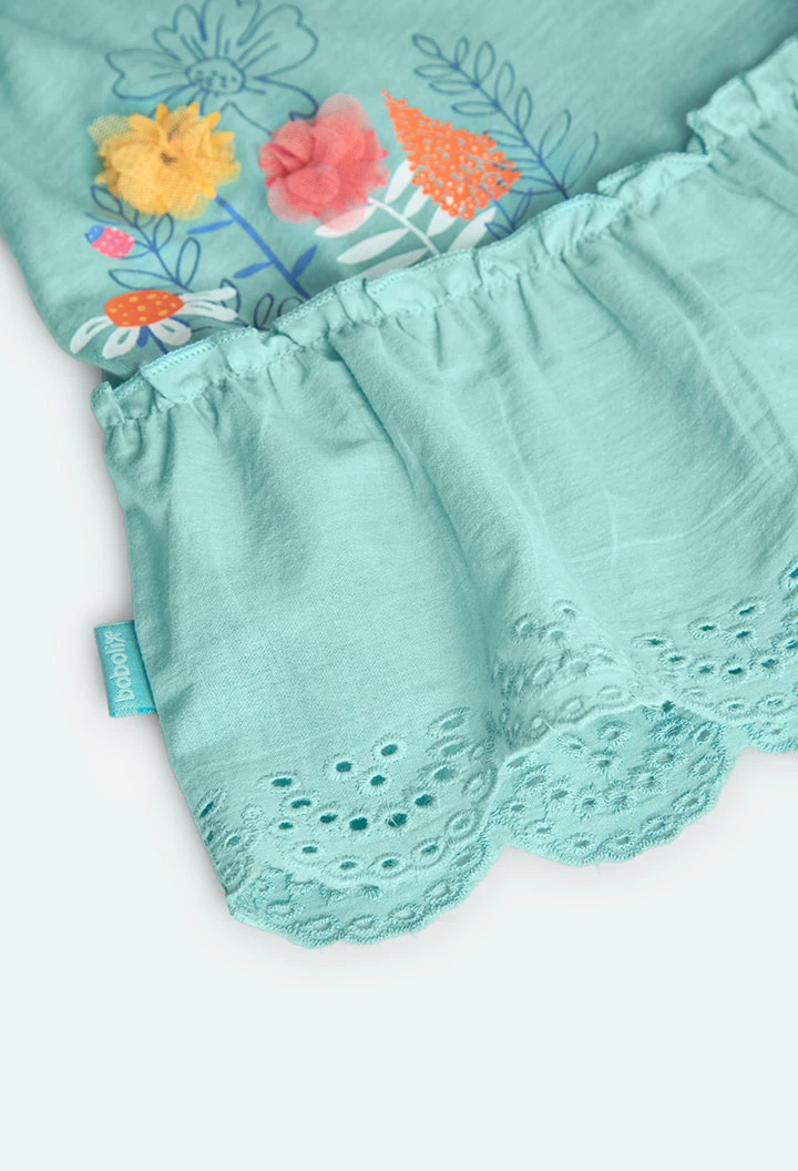 Robe en maille pour bébé fille de couleur verte