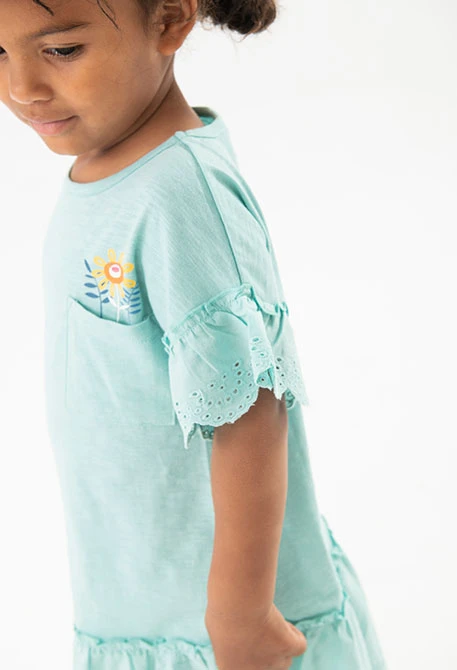 Vestido de punto para bebé niña en color verde