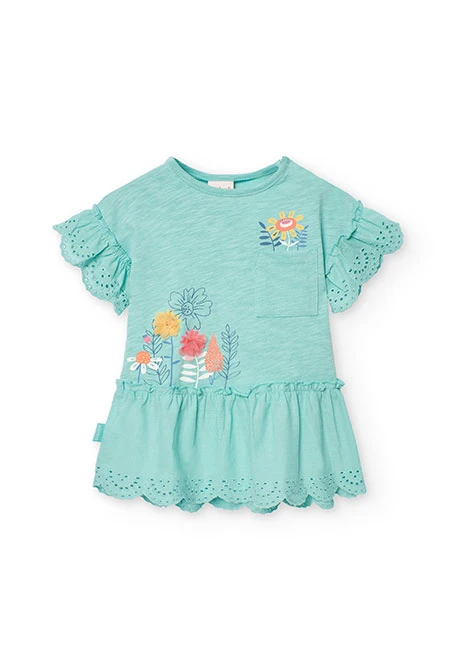 Vestido de punto para bebé niña en color verde
