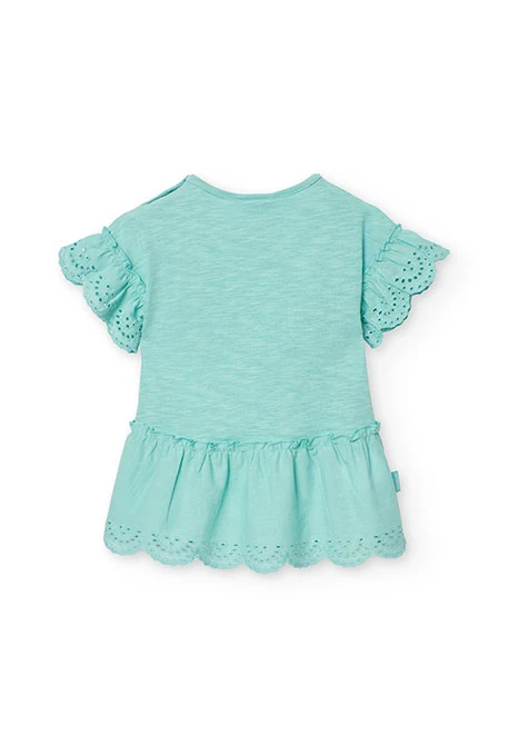 Vestido de punto para bebé niña en color verde