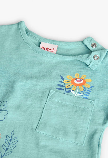 Vestido de punto para bebé niña en color verde