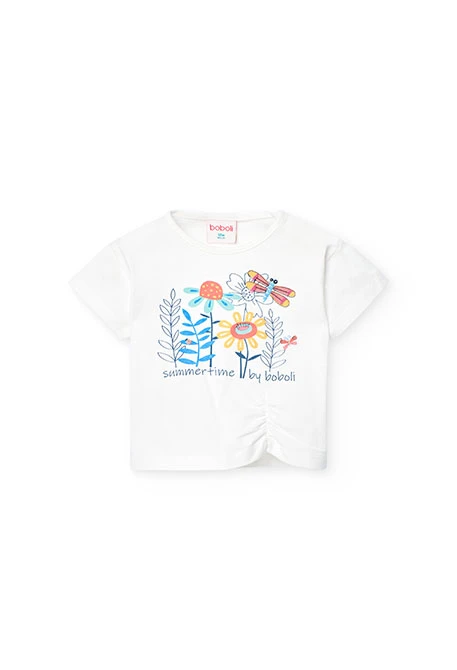 Maglietta di maglia per neonata in bianco