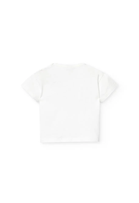 Camiseta de punto para bebé niña en blanco