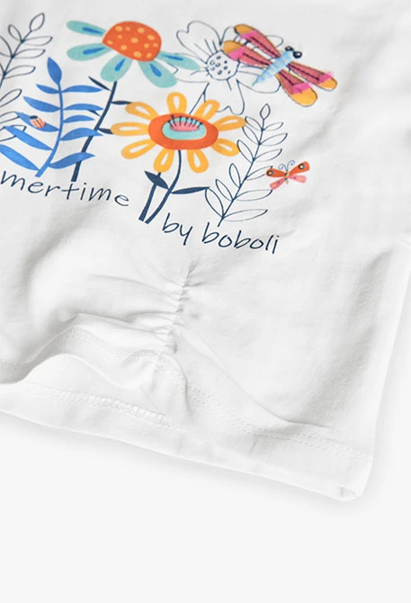 Camiseta de punto para bebé niña en blanco
