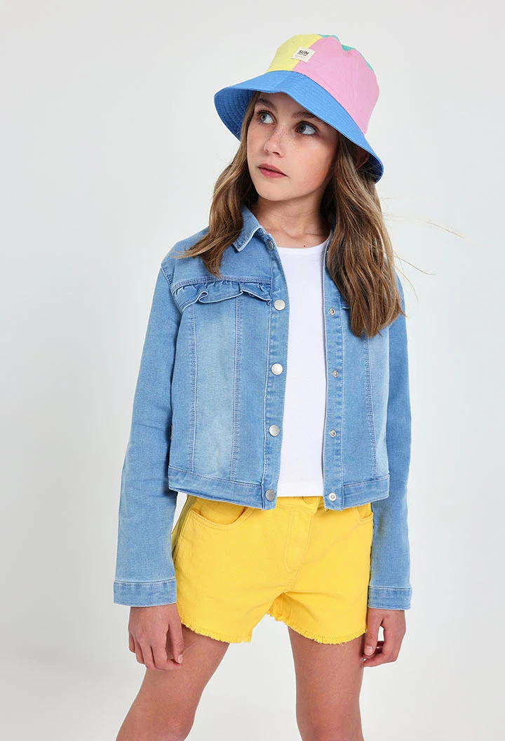 Giacca di maglia per neonata in colore bleach