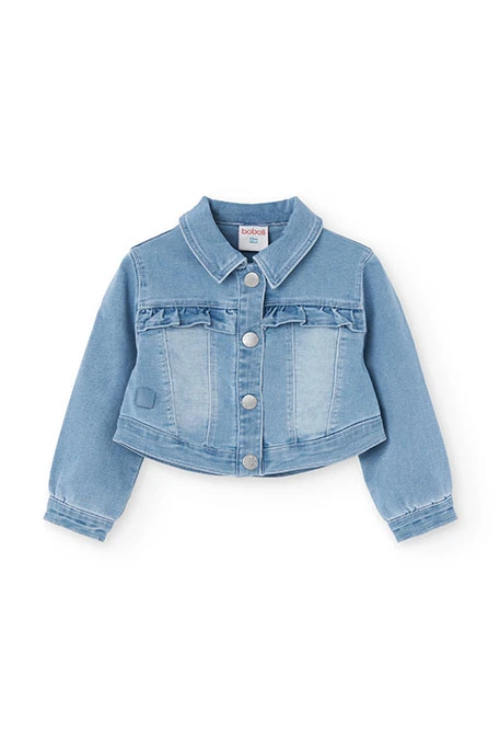 Baby girl\'s knitted jacket in bleach colour