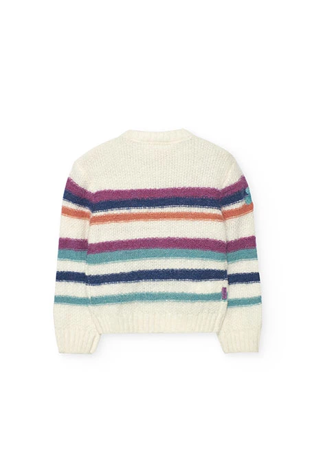 Maglione bambina bianco con fiori