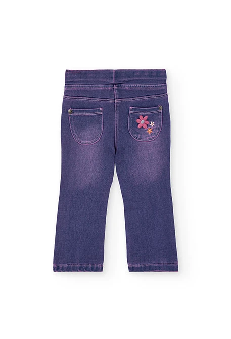 Girl´s blue floral denim trousers