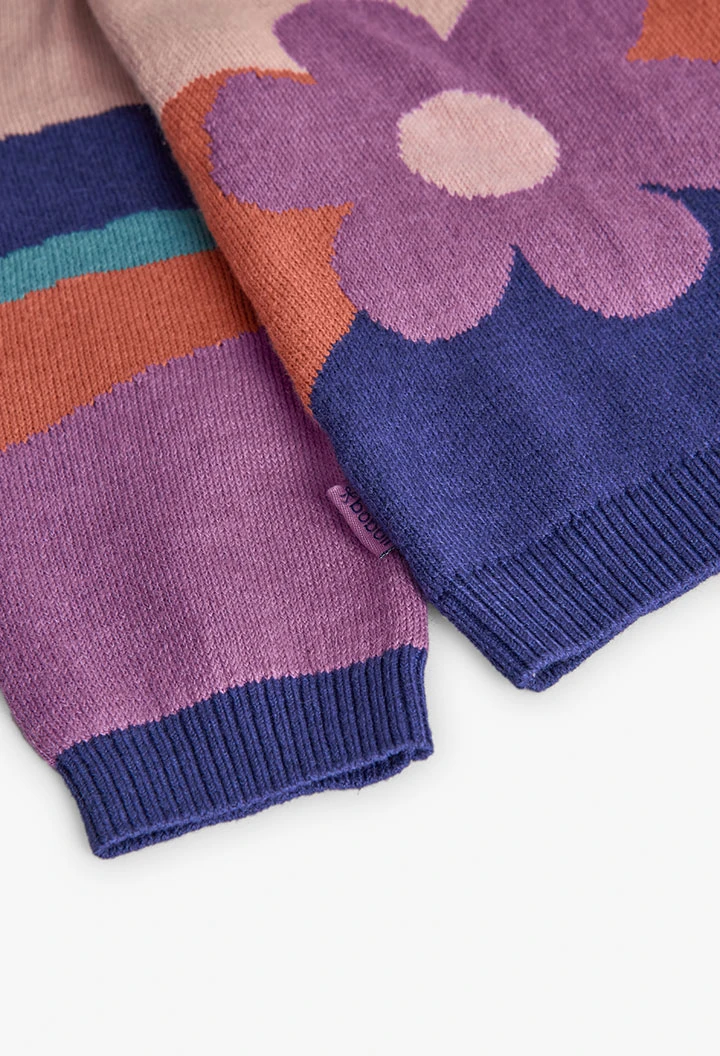 Maglione bambina rosa fiori